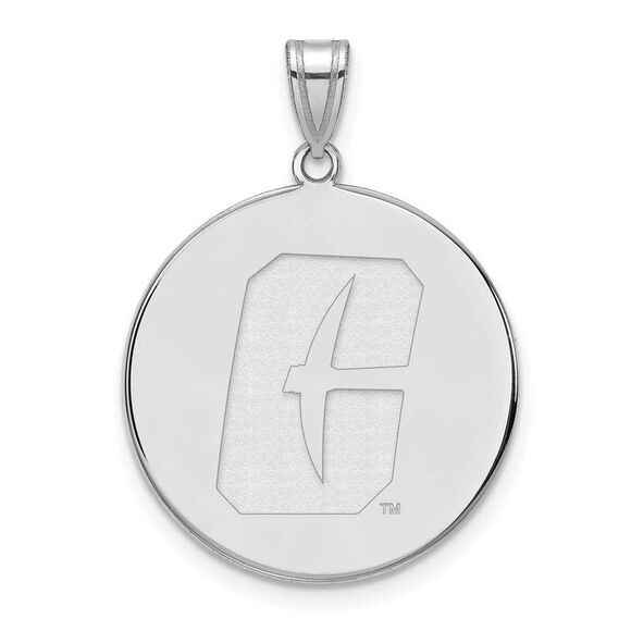 14k White Gold North Carolina at Charlotte XL Disc Pendant